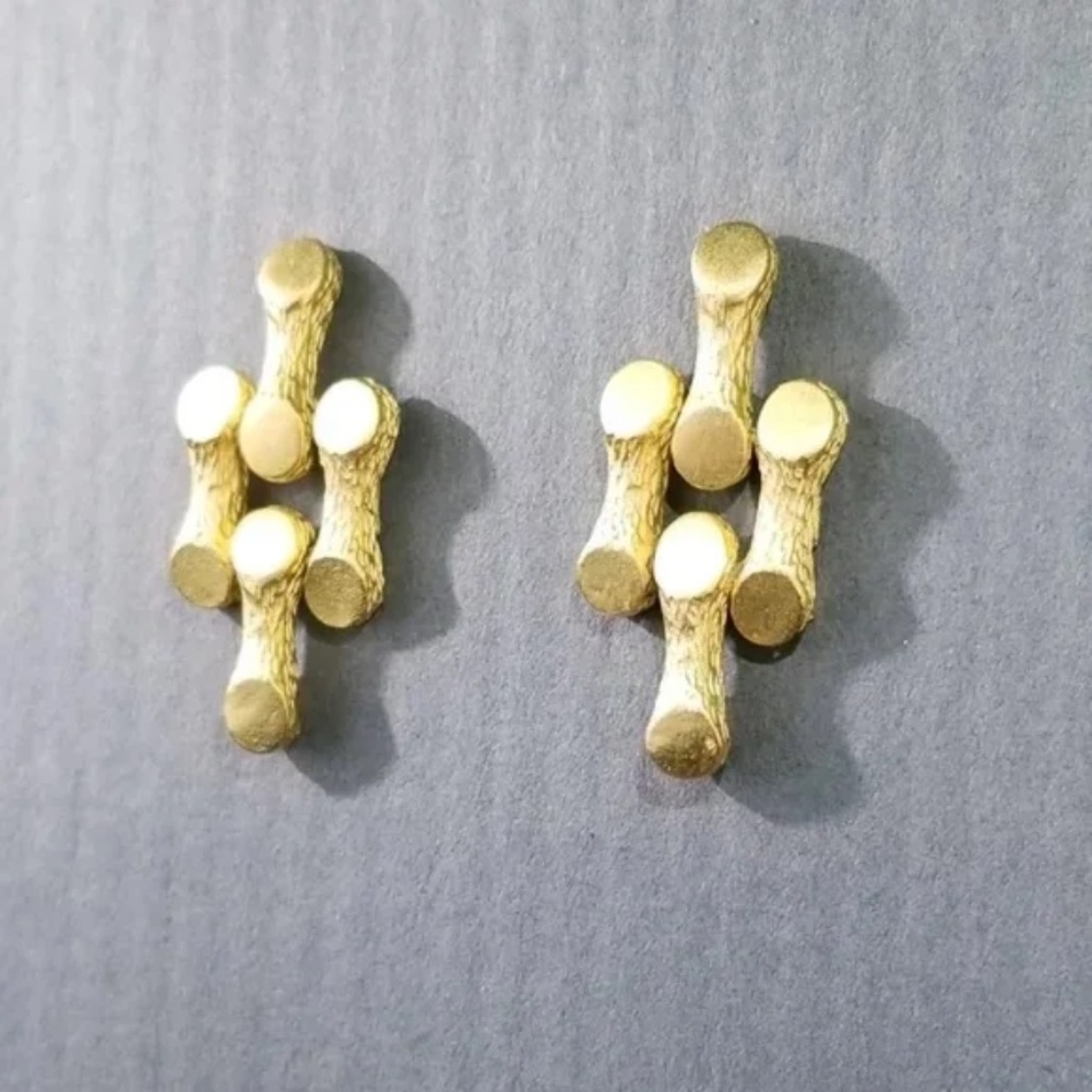3/$25 Segmented Gold Tone Earrings